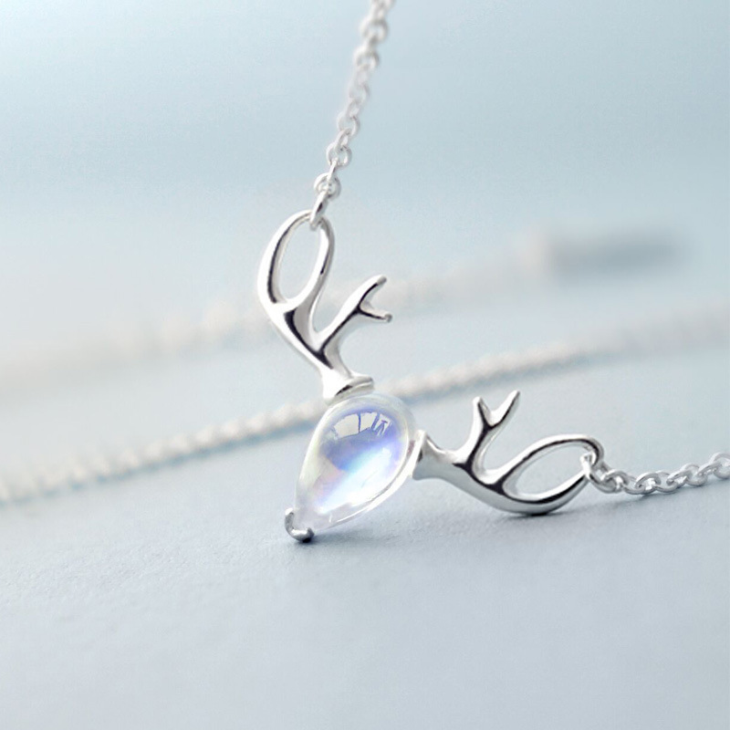 S925 Elk Necklace Moonstone - Image 4