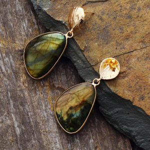 Natural Labradorite Earrings