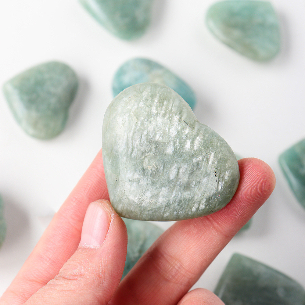 Polished Amazonite Crystal Hearts - Image 3