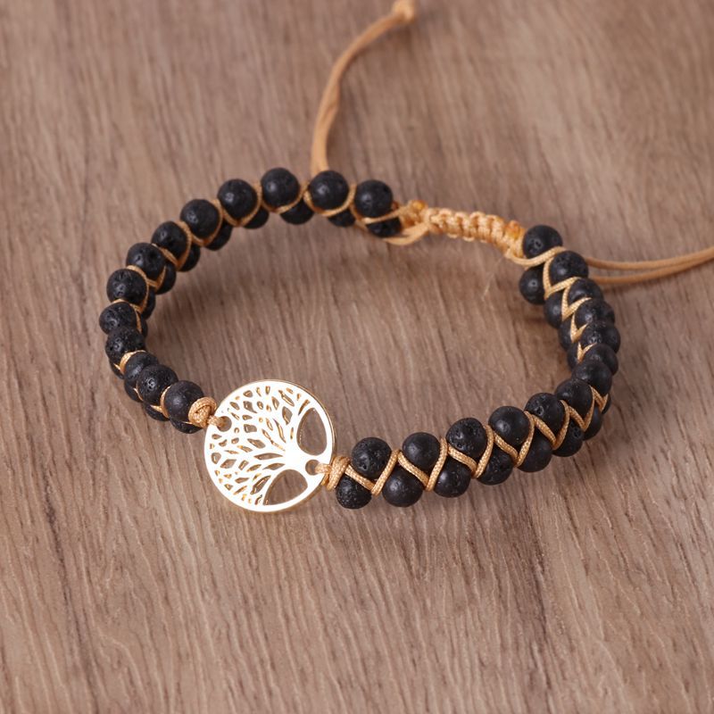 Hand-Woven Natural Stone Tree of Life Bracelet - Image 6
