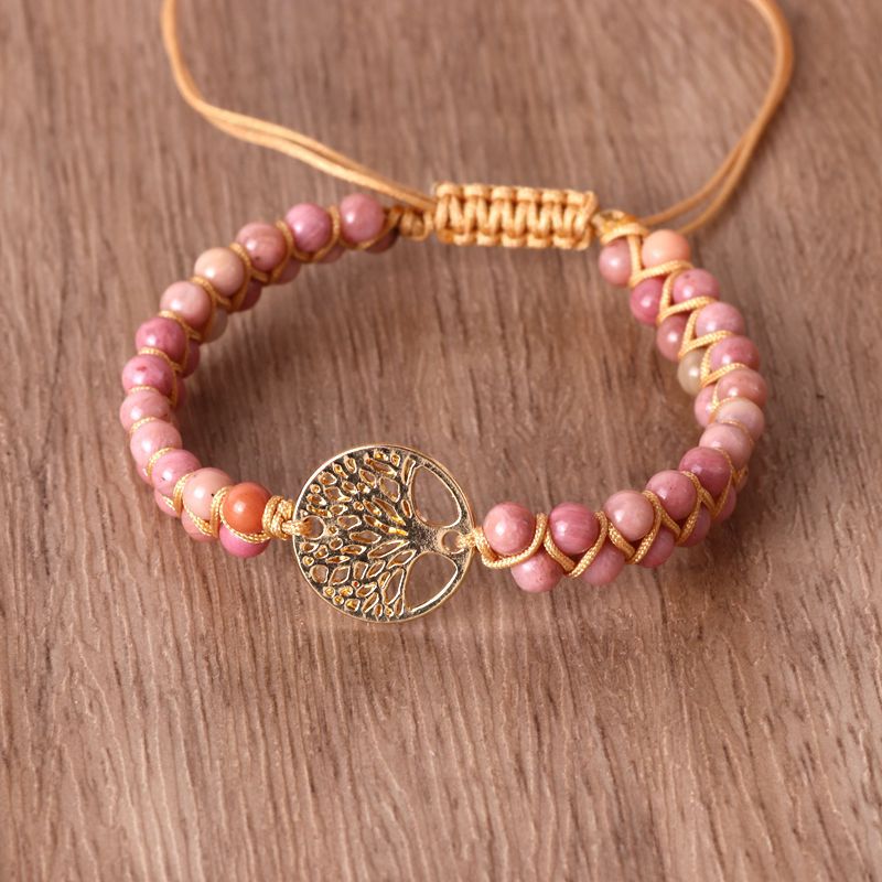 Hand-Woven Natural Stone Tree of Life Bracelet - Image 8