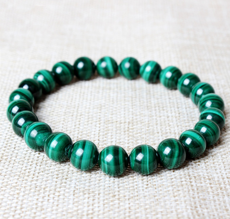 Natural Malachite Beaded Bracelet - Image 4