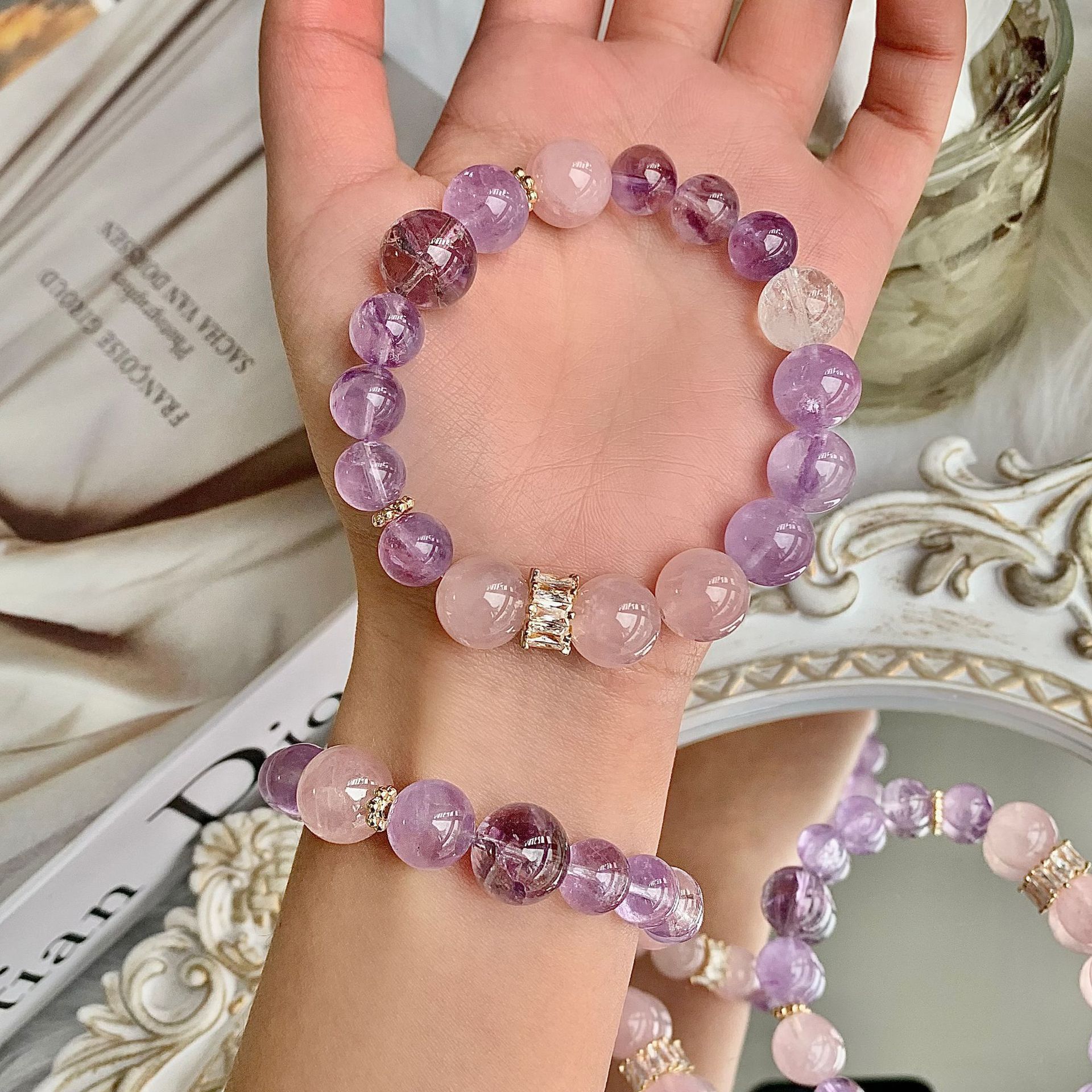Natural Amethyst Crystal Bracelet - Image 3