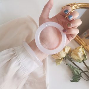 Natural White Chalcedony Bracelet