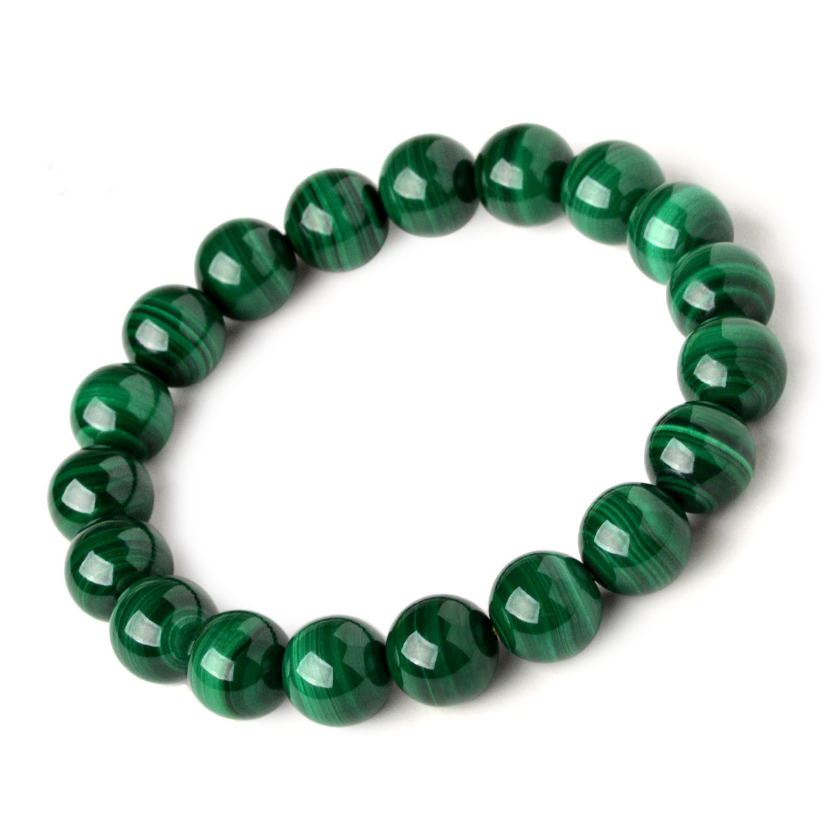 Natural Malachite Beaded Bracelet - Image 2