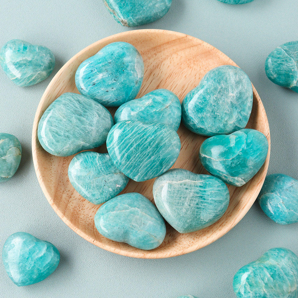 Polished Amazonite Crystal Hearts - Image 2