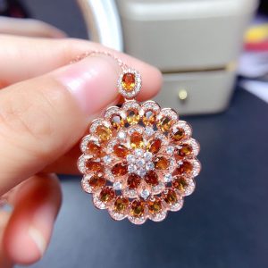 Natural Citrine Silver Pendant