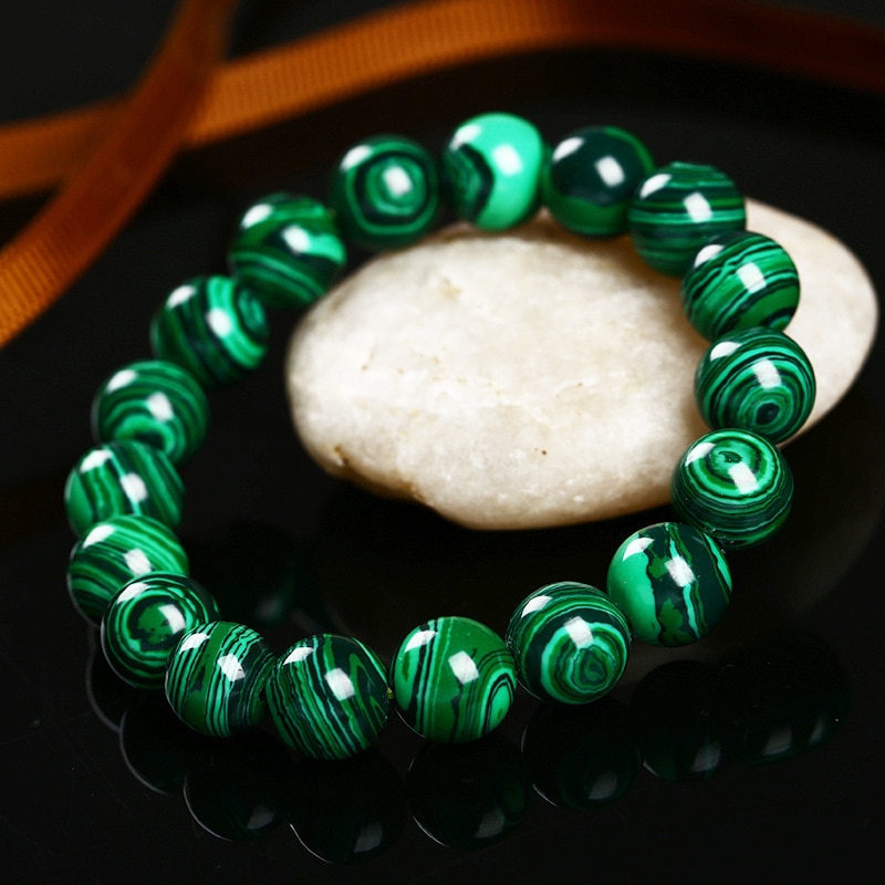 Natural Malachite Beaded Bracelet - Image 5