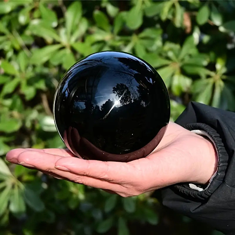 Natural Obsidian Crystal Sphere - Image 3