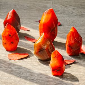 Natural Red Agate Torch Sculpture