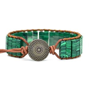 Natural Handwoven Malachite Bracelet