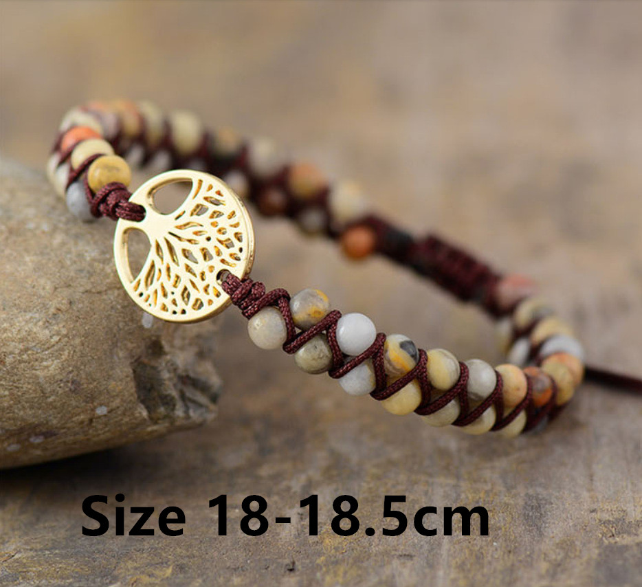 Hand-Woven Natural Stone Tree of Life Bracelet - Image 9