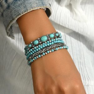 Natural Turquoise Beaded Bracelet