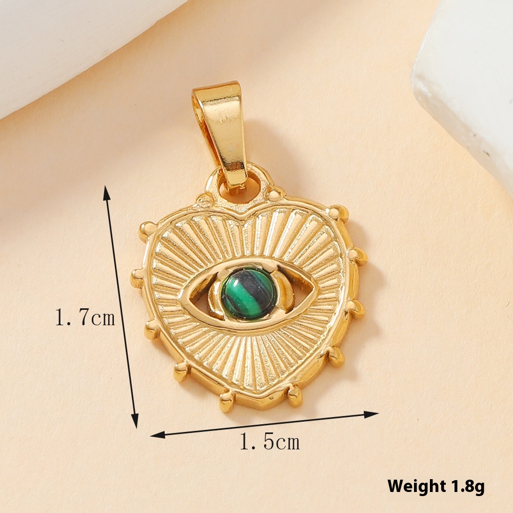 Turquoise Heart and Star Pendant, Stainless Steel - Image 9