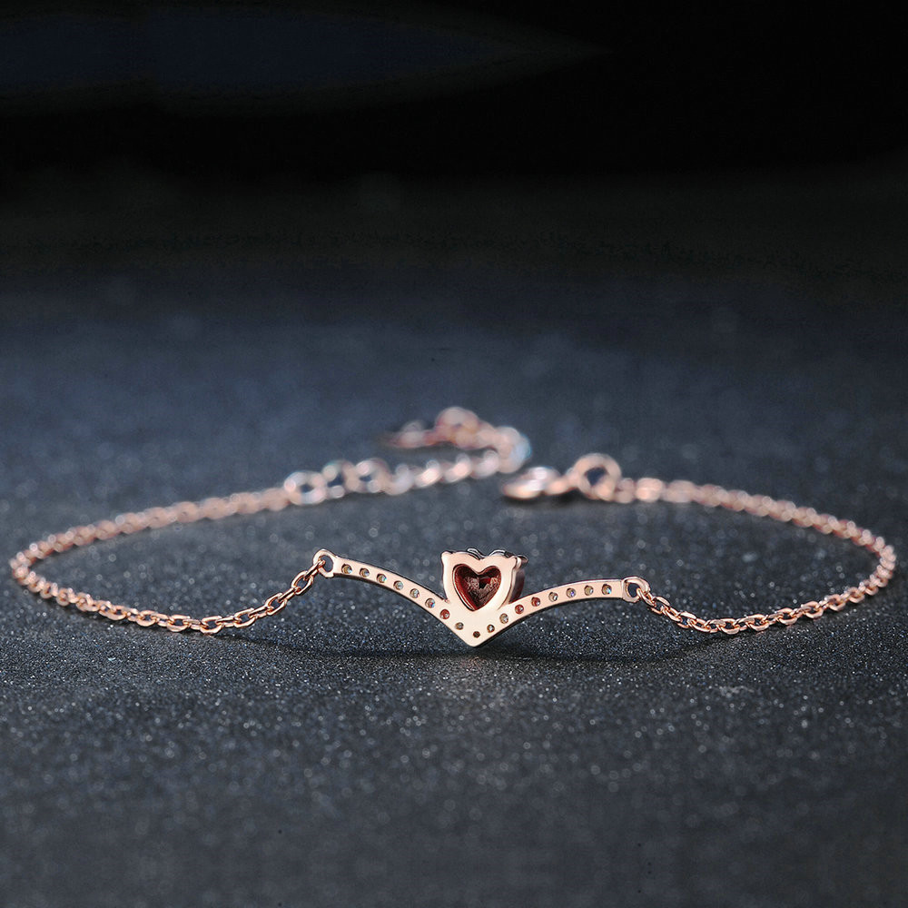 Natural Heart-shaped Red Garnet Set - Image 3