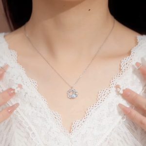 1pc 999 Sterling Silver Moonstone Little Prince Planet Pendant Necklace, Dreamy Sweet Style, Perfect For Daily Wear & Valentine's Gifts