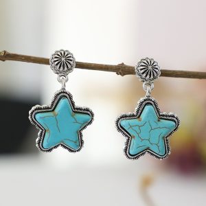 Creative Turquoise Five-pointed Star New Earrings