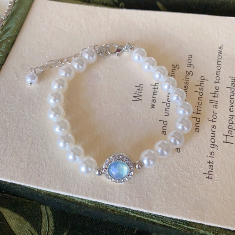 Aquamarine Pearl Necklace For Women Special-interest Design - Image 5