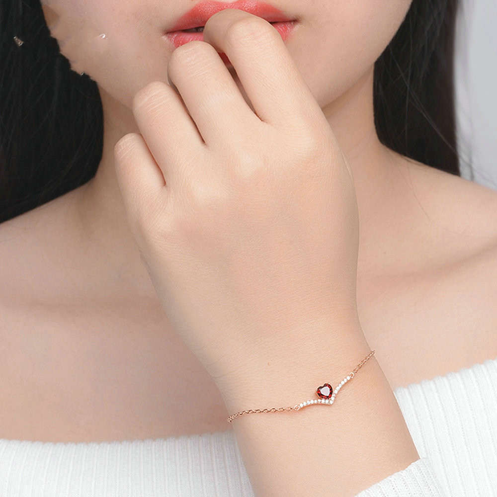 Natural Heart-shaped Red Garnet Set - Image 4