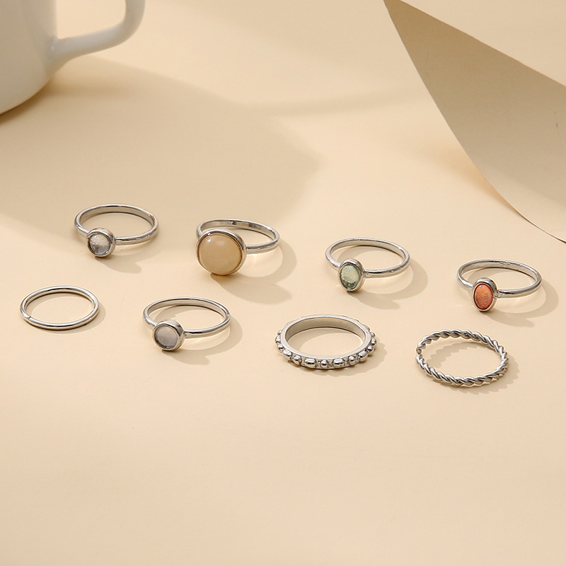New Fashion Opal Champagne Multicolor Knuckle Ring - Image 7