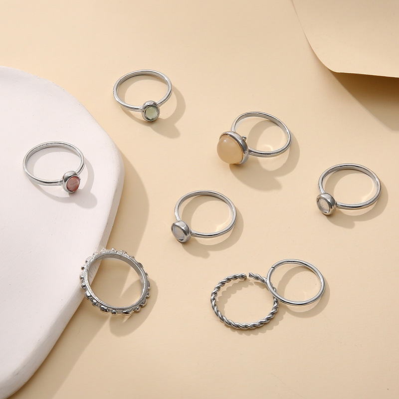 New Fashion Opal Champagne Multicolor Knuckle Ring - Image 10