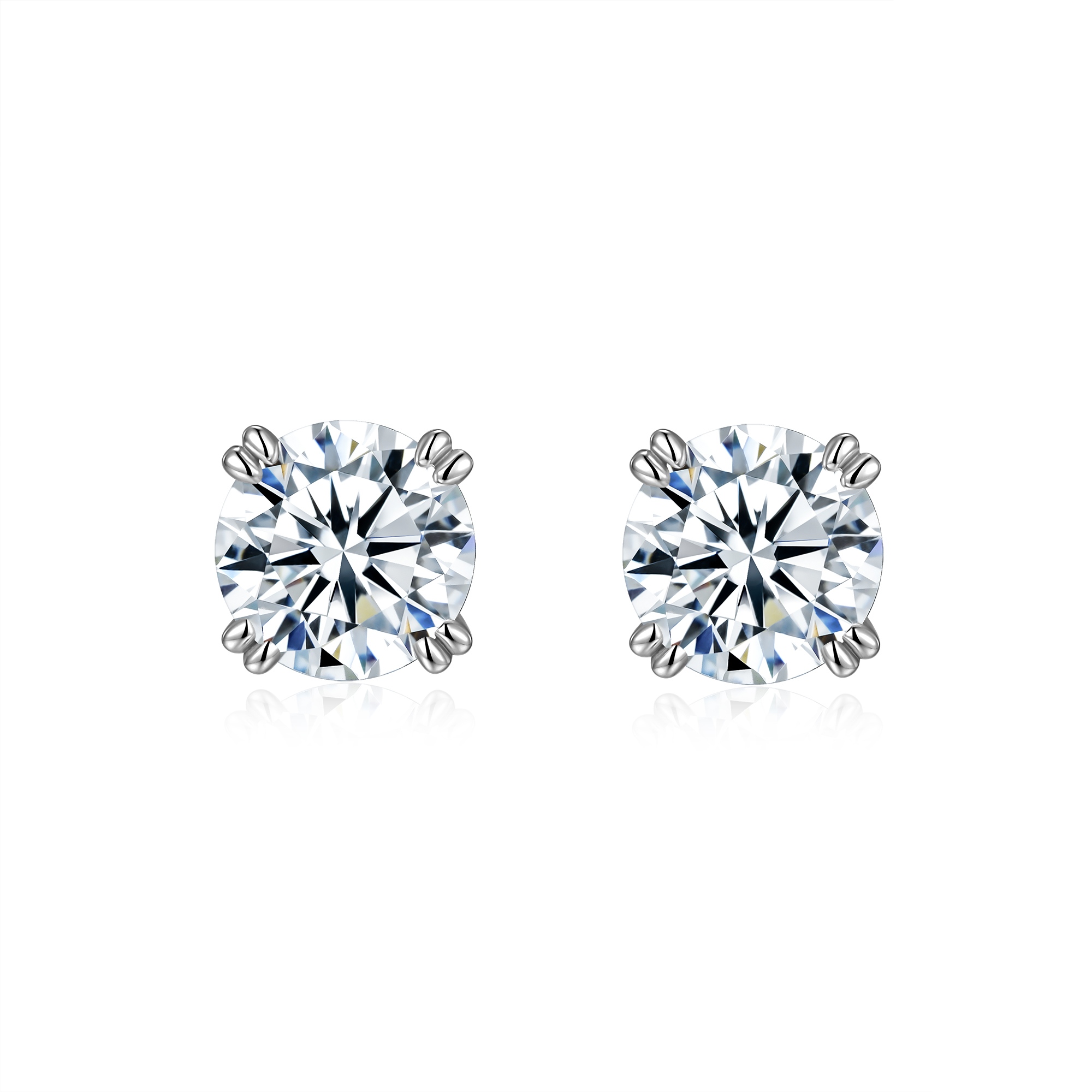A Luxurious And Fashionable Minimalist Jewelry Earring Set Featuring 3 Carats Of Top-quality Morganite, Made Of S925 Silver Electroplated With Platinum. - Image 4