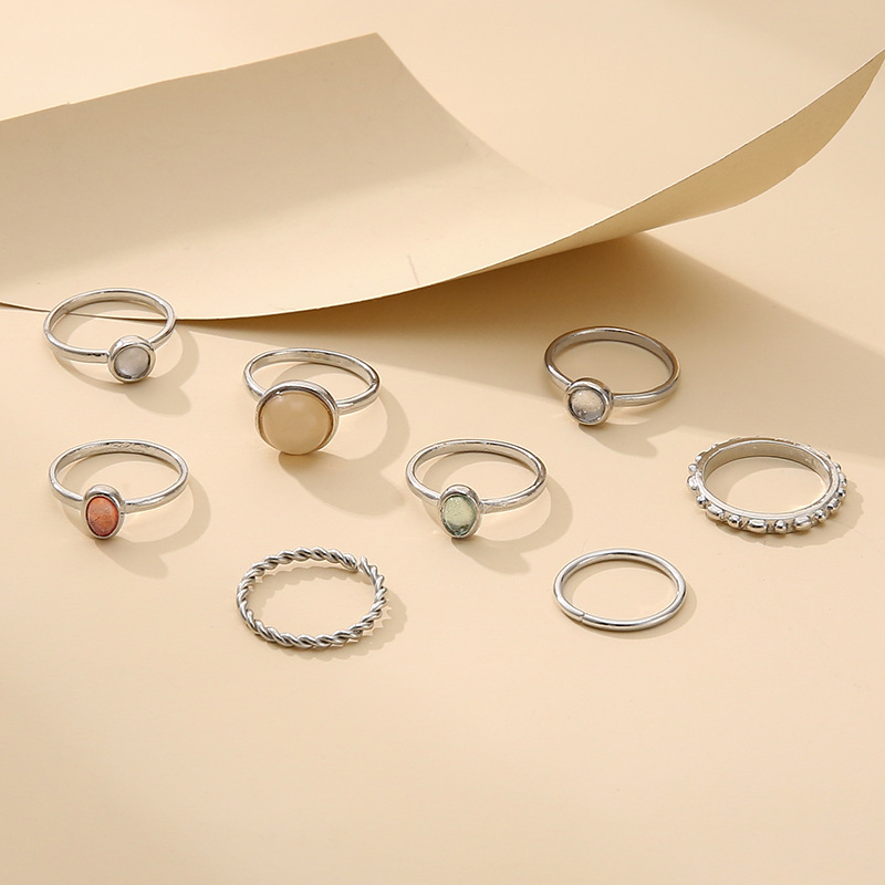 New Fashion Opal Champagne Multicolor Knuckle Ring - Image 9