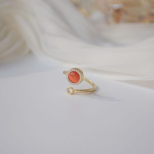 Female Fashion Cat's Eye Moonstone Rotatable Ring