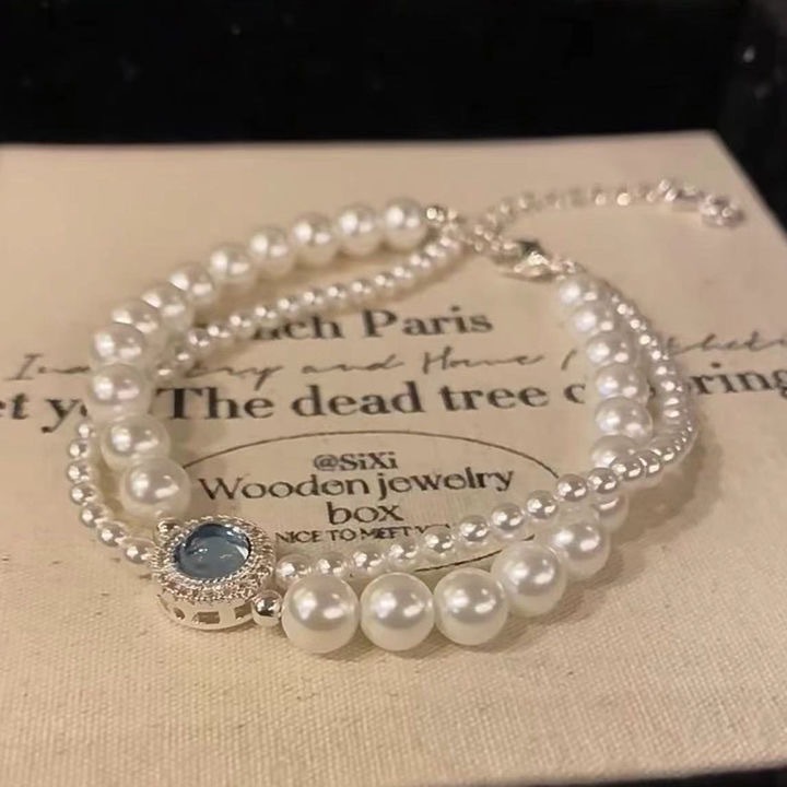 Aquamarine Pearl Necklace For Women Special-interest Design - Image 6