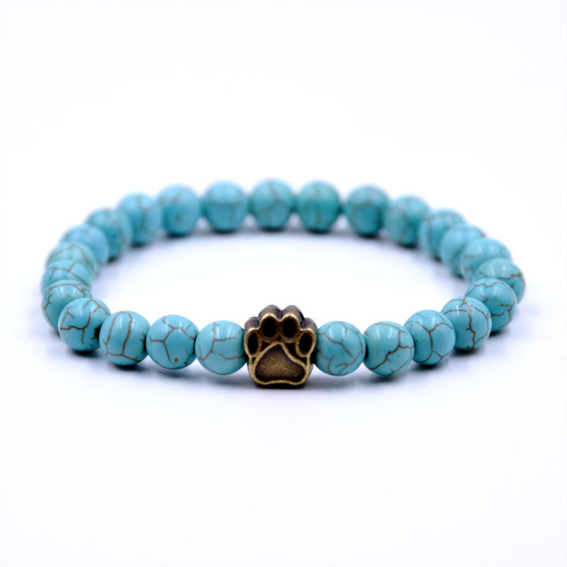 Volcanic Stone Dog Paw Bracelet Tiger Eye Stone - Image 2