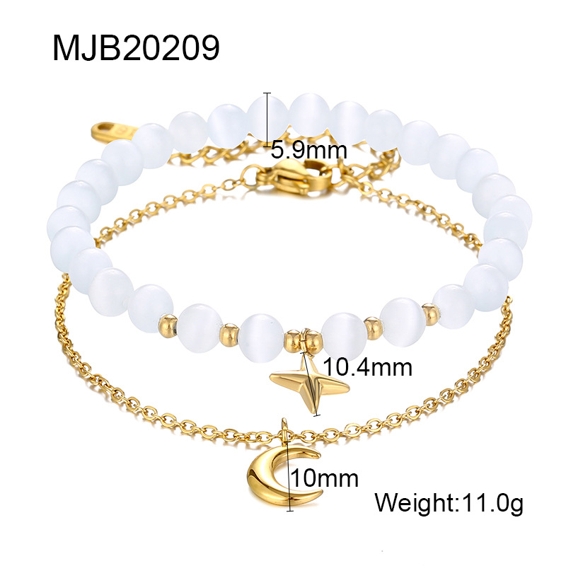 Opal Elastic Special Interest Light Luxury Design Stainless Steel Bracelet - Image 4