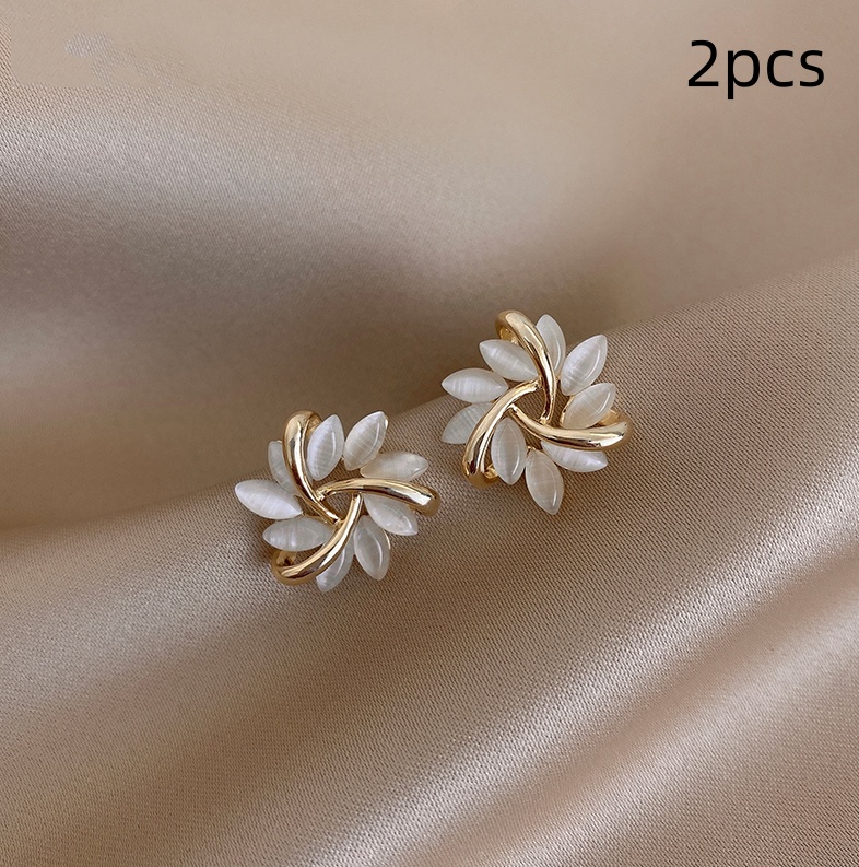 Eye Opal Earrings — Color: Silver needle 2pcs