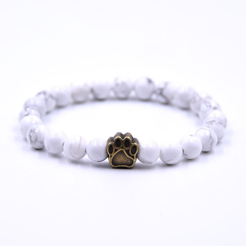 Volcanic Stone Dog Paw Bracelet Tiger Eye Stone - Image 5