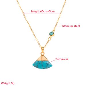 Turquoise Titanium Steel Necklace