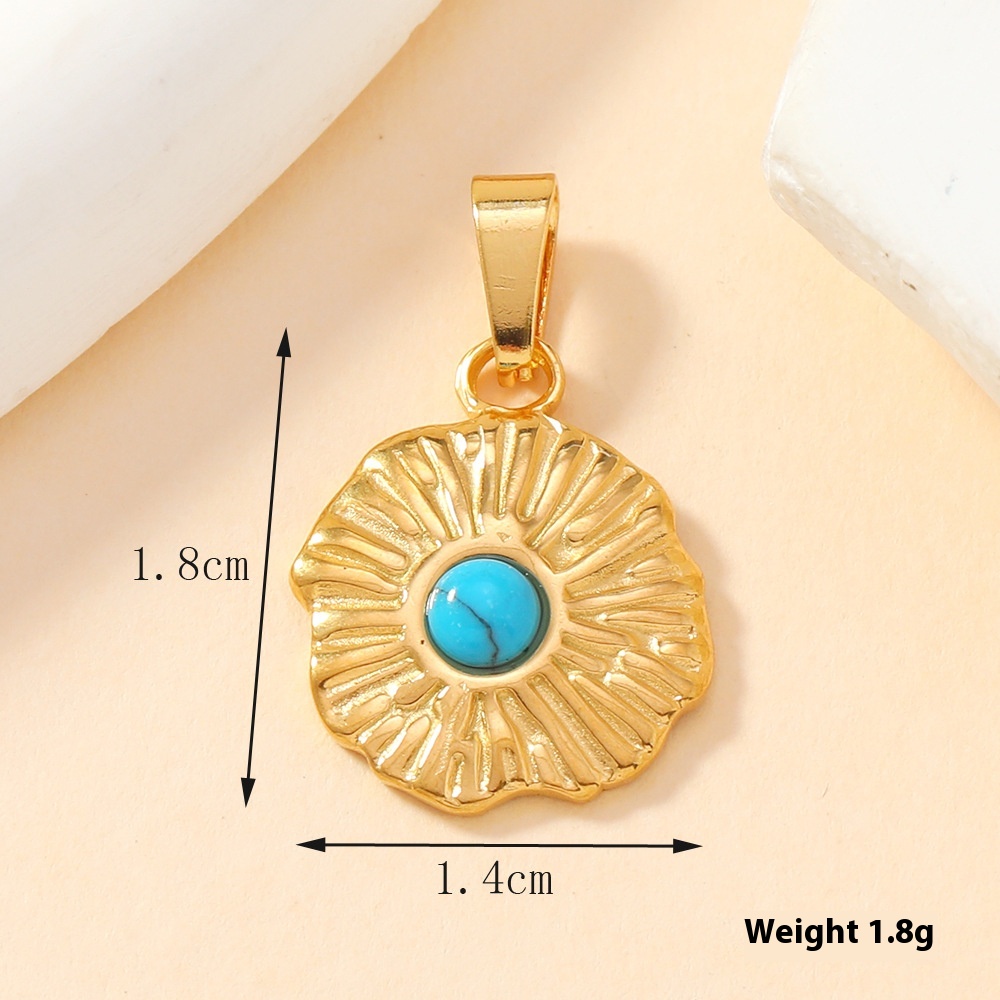 Turquoise Heart and Star Pendant, Stainless Steel - Image 12