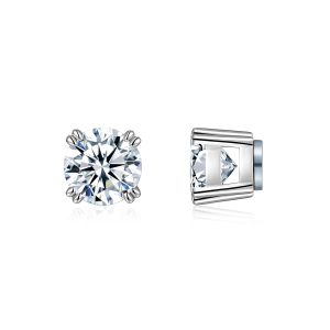 A Luxurious And Fashionable Minimalist Jewelry Earring Set Featuring 3 Carats Of Top-quality Morganite, Made Of S925 Silver Electroplated With Platinum.