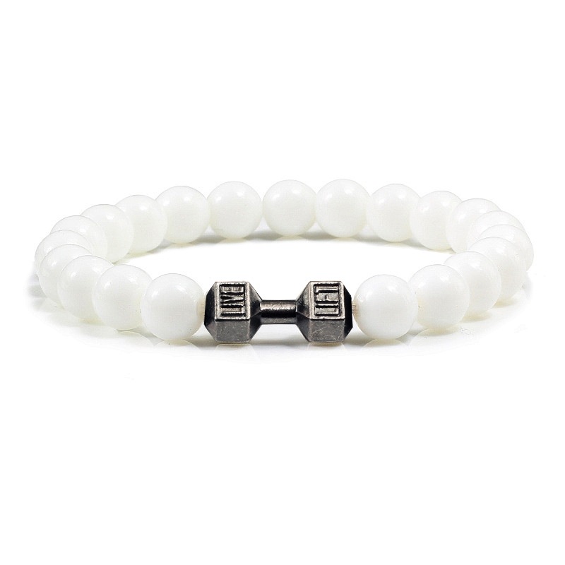 Turquoise Energy Gun Black Electroplated Alloy Barbell Bracelet - Image 6