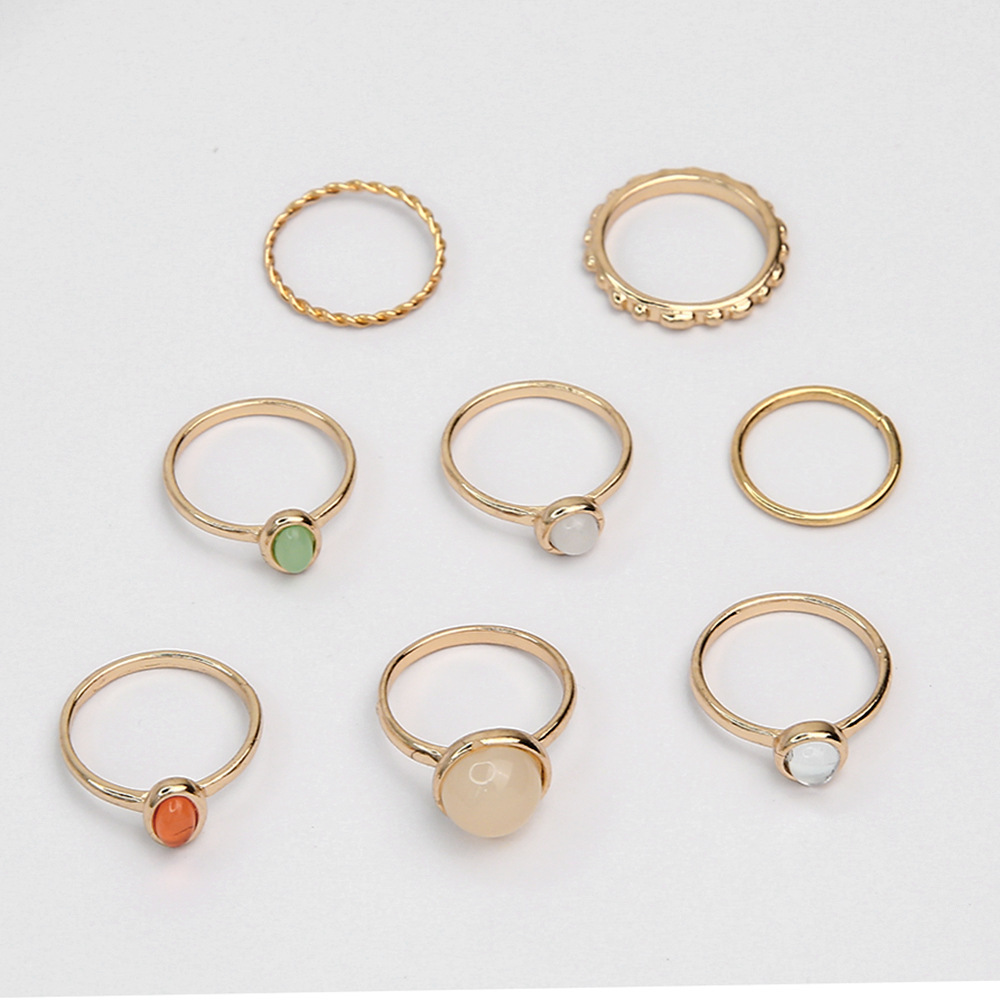 New Fashion Opal Champagne Multicolor Knuckle Ring - Image 6