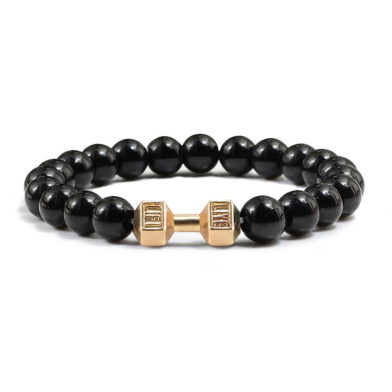 Turquoise Energy Gun Black Electroplated Alloy Barbell Bracelet - Image 8