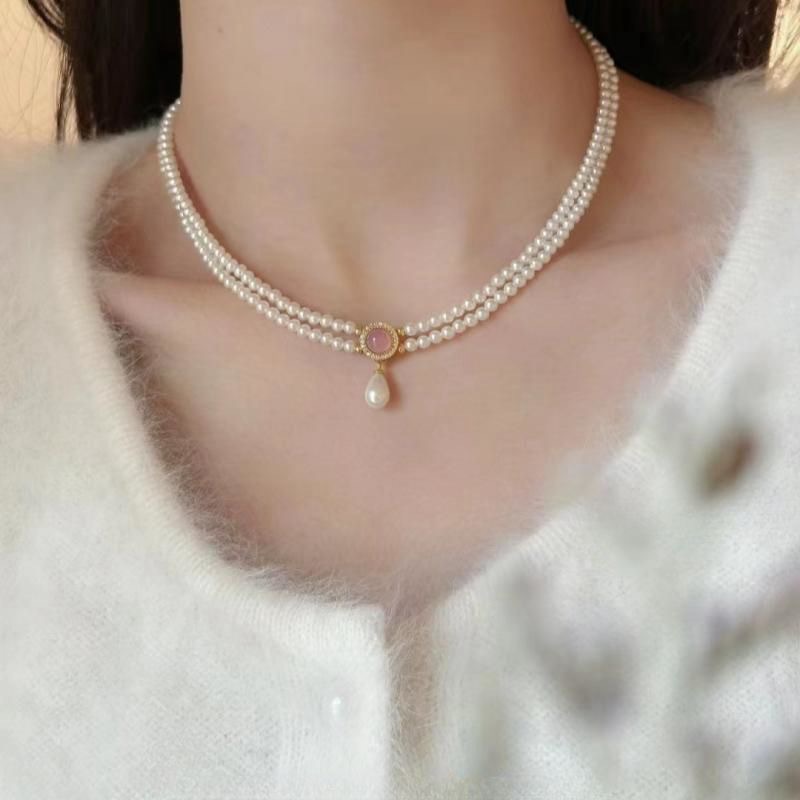 Aquamarine Pearl Necklace For Women Special-interest Design - Image 2