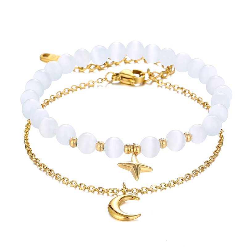 Opal Elastic Special Interest Light Luxury Design Stainless Steel Bracelet - Image 3