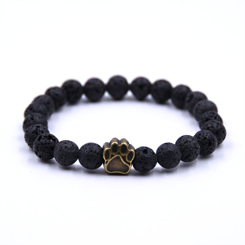 Volcanic Stone Dog Paw Bracelet Tiger Eye Stone - Image 3