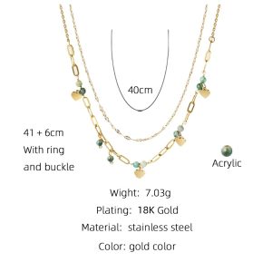 Ins Style Green Combination Malachite Necklace