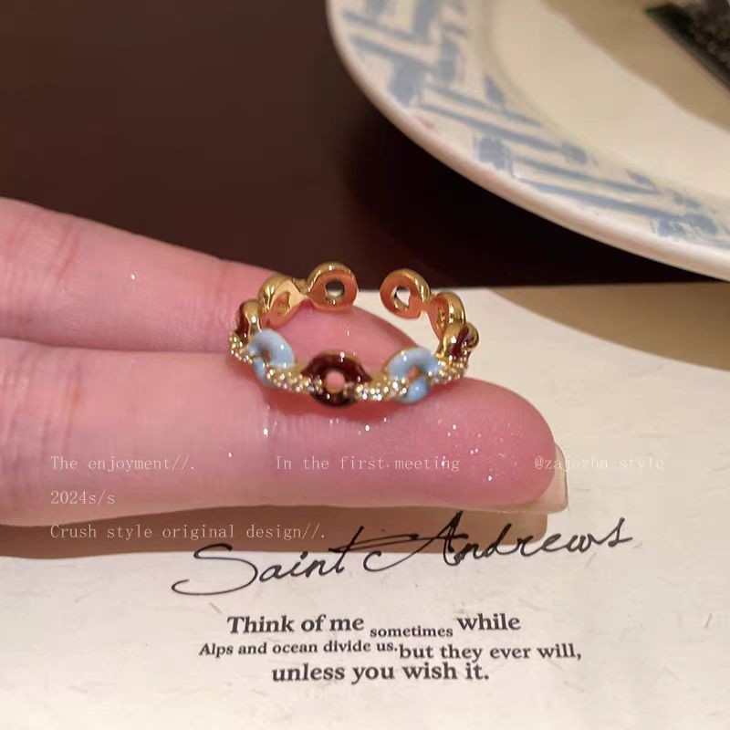 Mocha Brown Serpentine Tiger Eye Alloy Ring For Women, Unique Vintage Design, Luxury Light Luxury Adjustable Index Finger Ring - Image 10